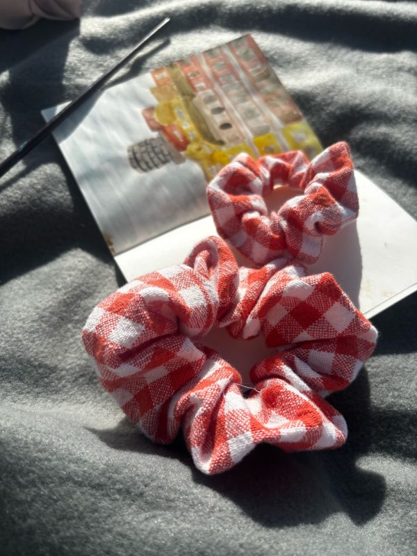 Chouchous en coton, blanc et rouge